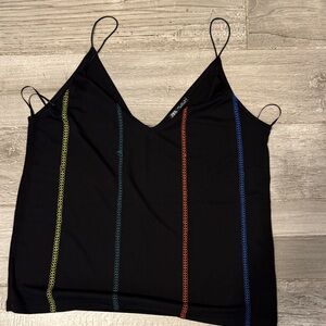 Zara Black Camisole with Colorful Stripes